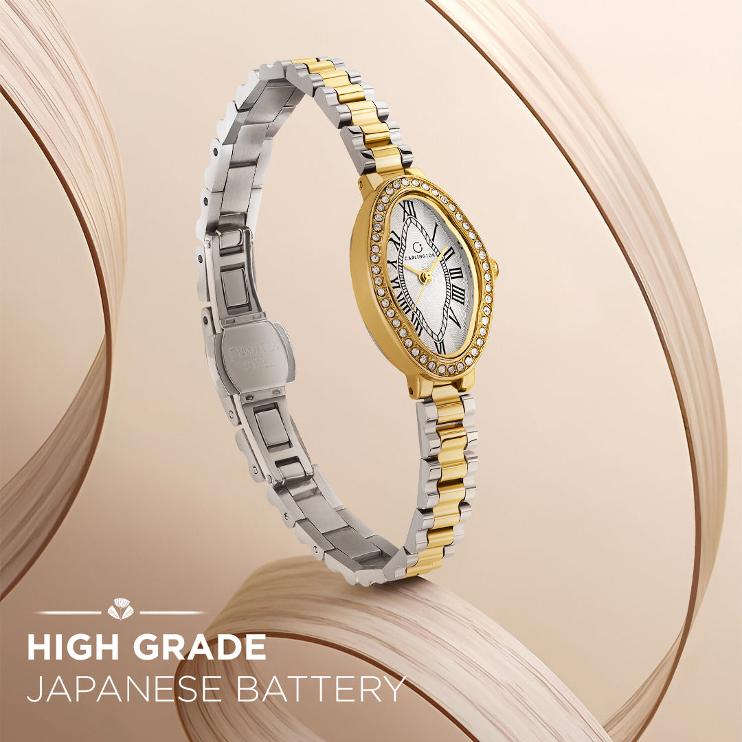 Carlington Diva Series Analog Women Wrist Watches with Stainless Steel Chain Strap | Premium Fashion Watches for Ladies | CT - 120