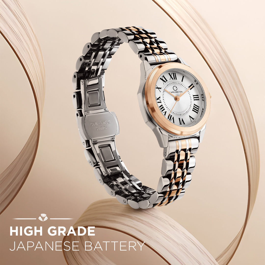 Carlington Diva Series Analog Women Wrist Watches with Stainless Steel Chain Strap | Premium Fashion Watches for Ladies | CT - 104