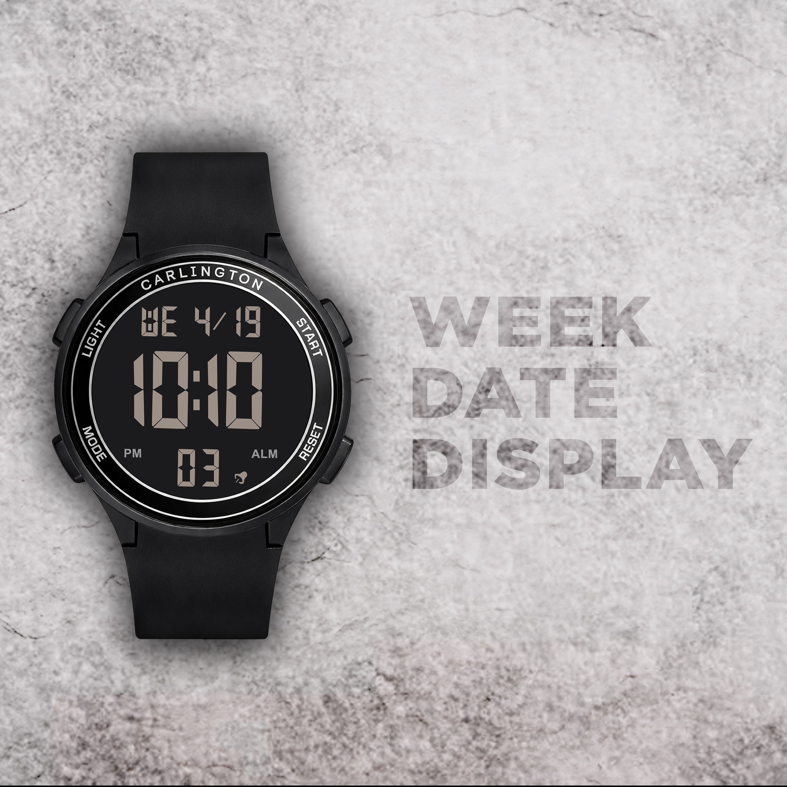 Carlington Digital Sports Watch,Alarm, Stopwatch, Water-Resistant, Shock-Resistant, Back Light Display. The Perfect Watches for Men-CT_8685