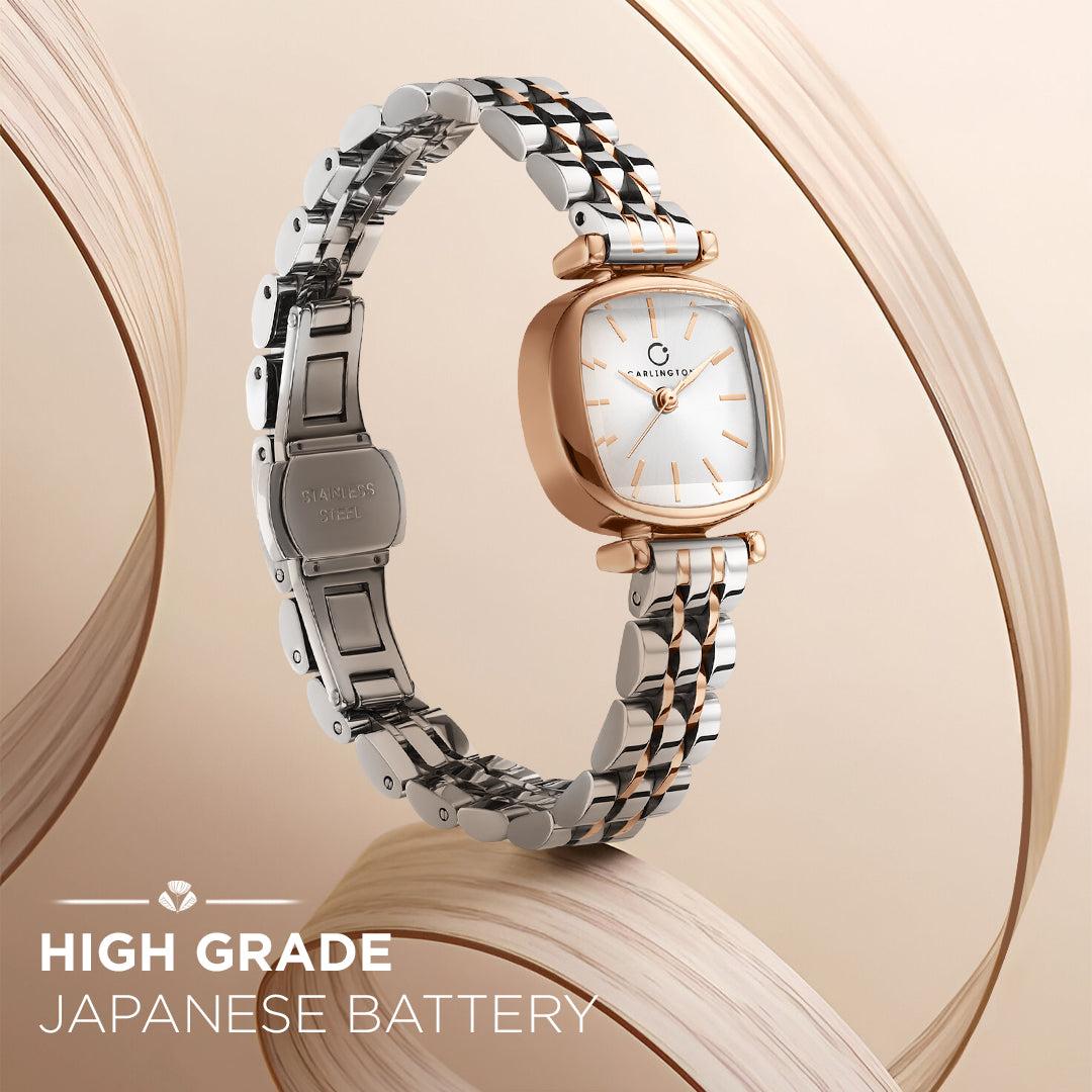 Carlington Diva Series Analog Women Wrist Watches with Stainless Steel Chain Strap | Premium Fashion Watches for Ladies | CT - 106