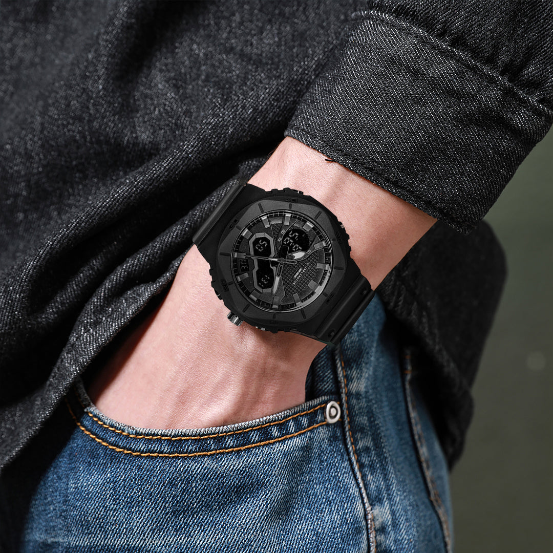 Carlington Velocity Series Analog-Digital Sports Watches for Men and Boys with Alarm, Stopwatch, Backlit Display, Dualtime, Silicone Rubber Strap, Water & Shock Resiatant - CT_8120