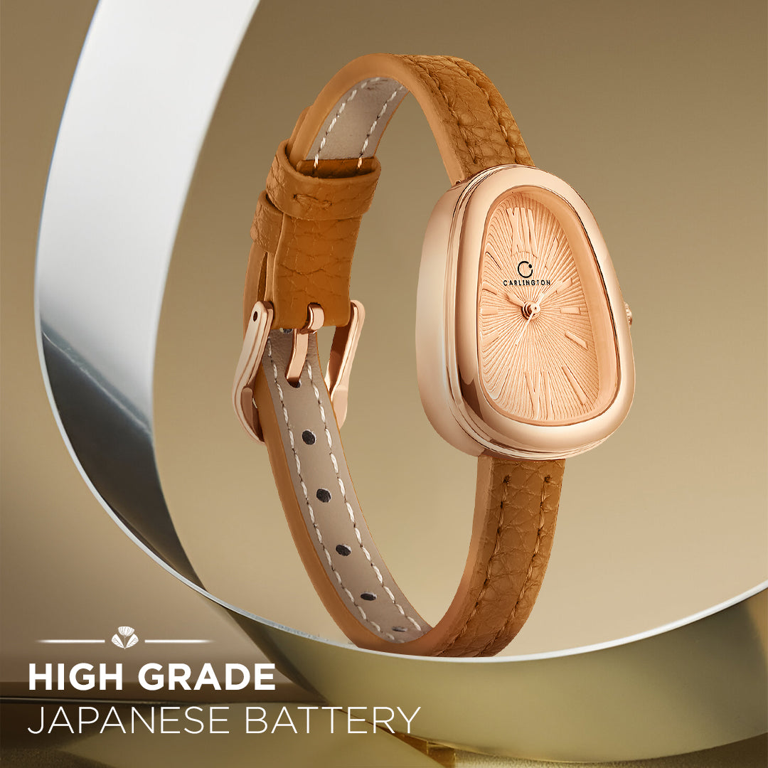 Carlington Aura Series Analog Women Wrist Watches with Premium Leather Belt Strap | Premium Fashion Watches for Ladies | CT - 202