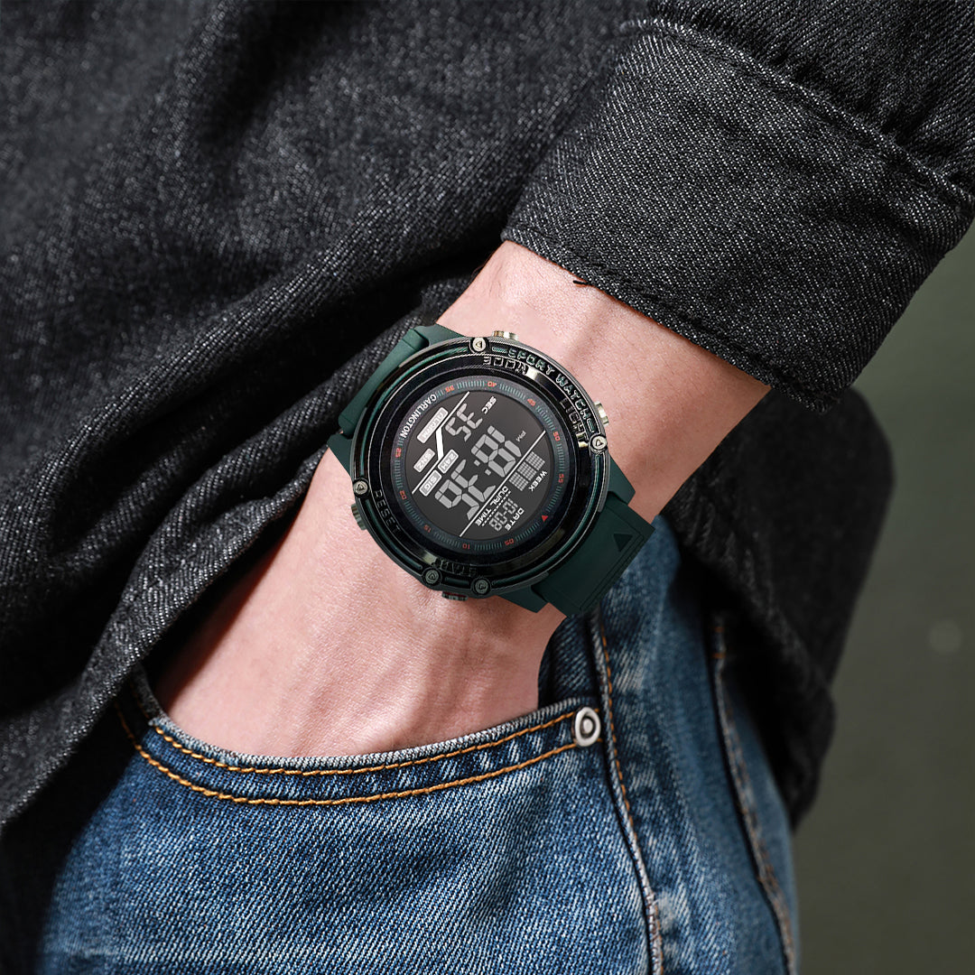 Carlington Velocity Series Analog-Digital Sports Watches for Men and Boys with Alarm, Stopwatch, Backlit Display, Dualtime, Silicone Rubber Strap, Water & Shock Resiatant - CT_8125