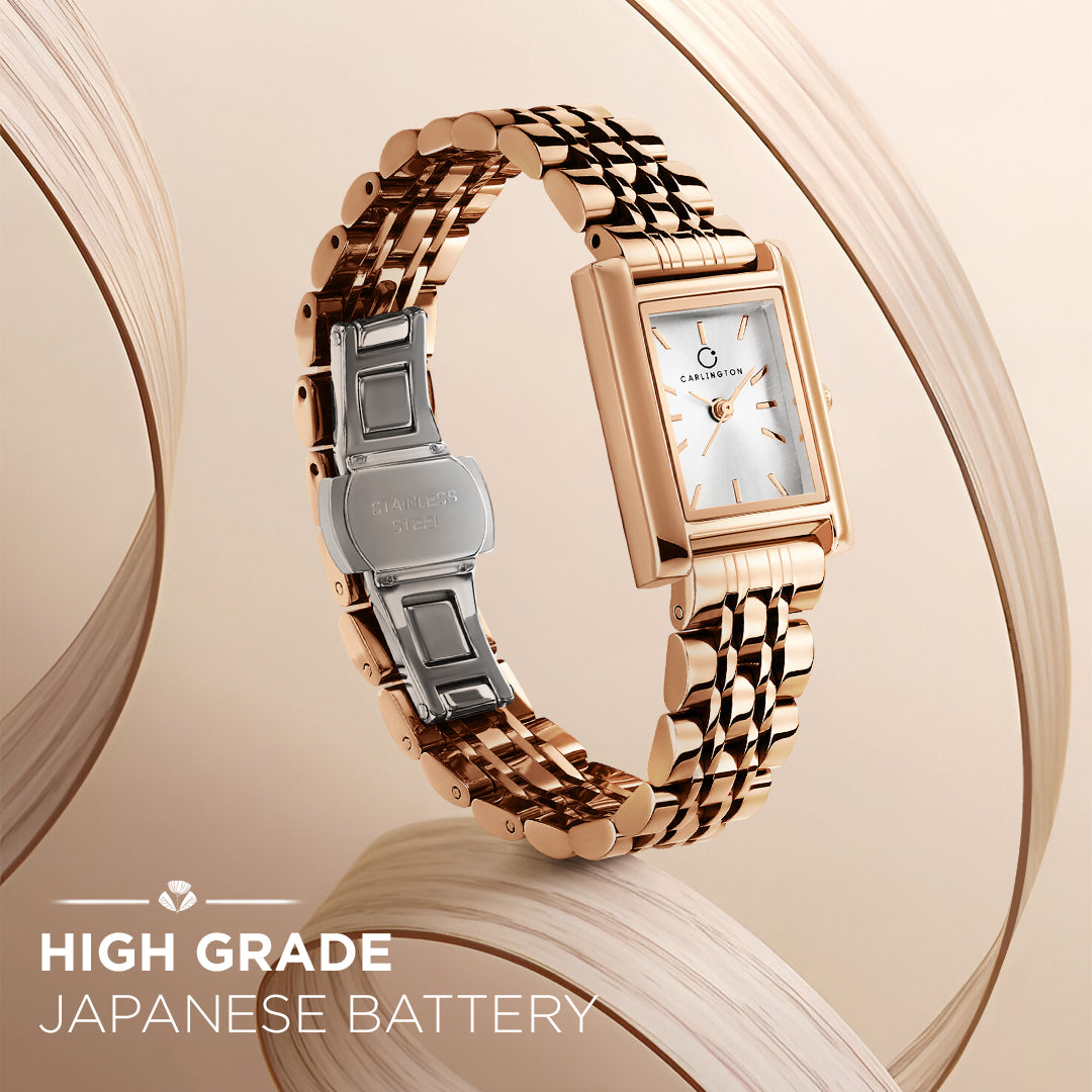 Carlington Diva Series Analog Women Wrist Watches with Stainless Steel Chain Strap | Premium Fashion Watches for Ladies | CT - 108