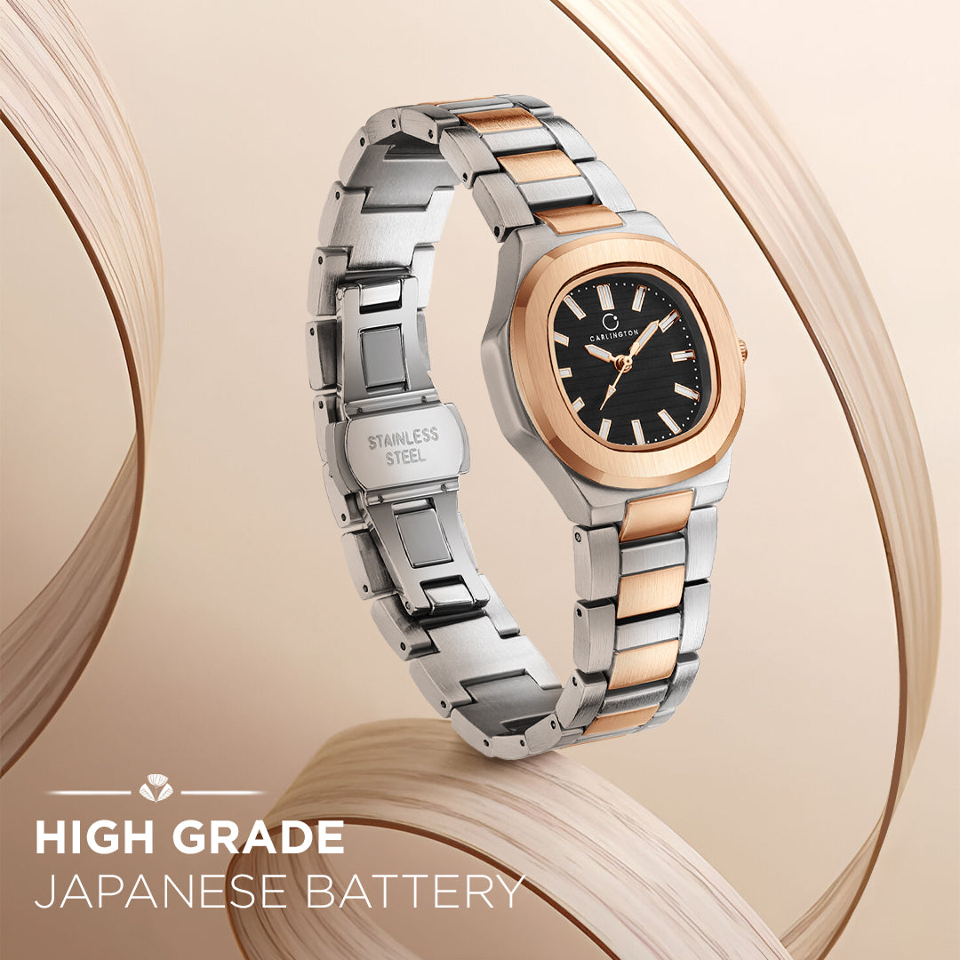 Carlington Diva Series Analog Women Wrist Watches with Stainless Steel Chain Strap | Premium Fashion Watches for Ladies | CT - 102