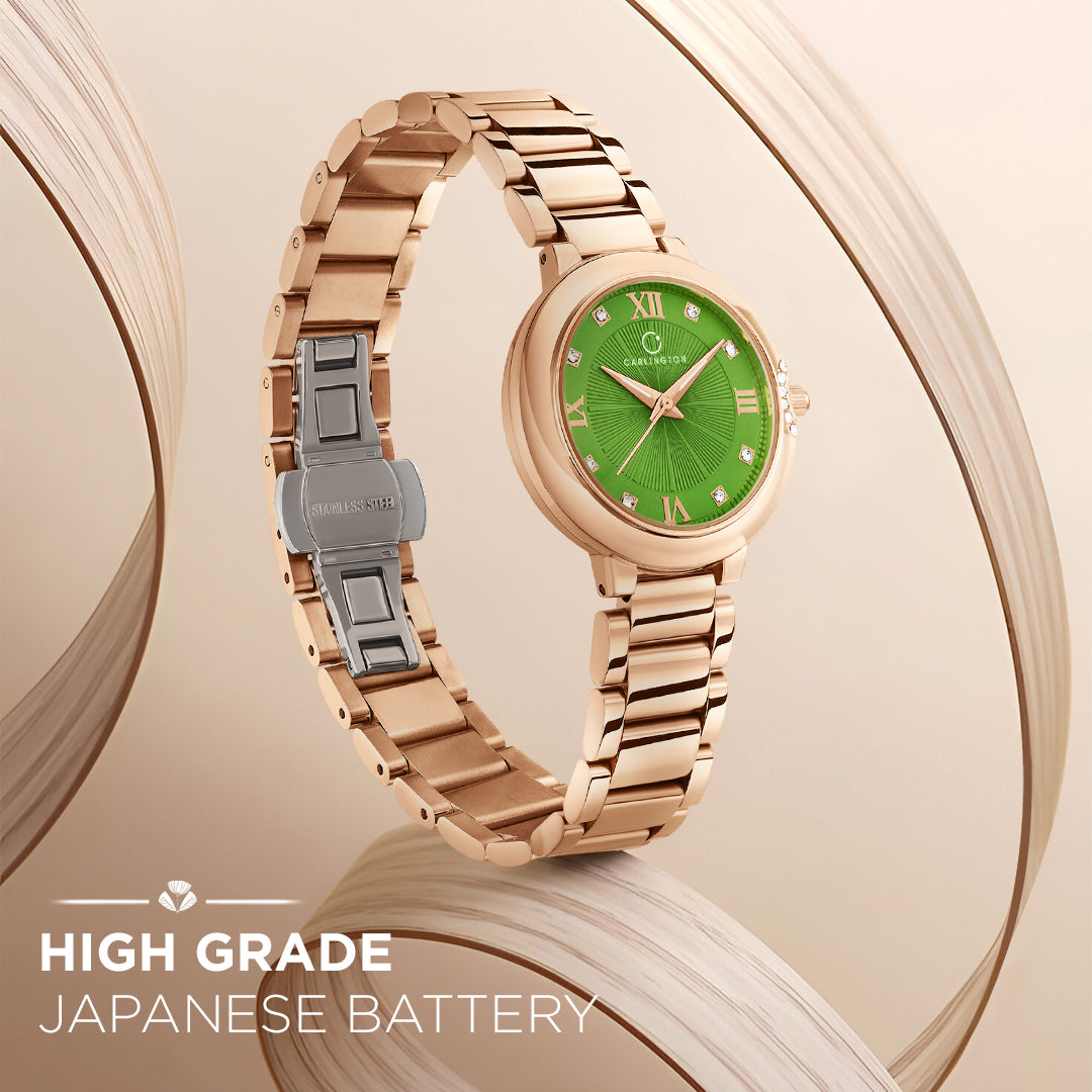 Carlington Diva Series Analog Women Wrist Watches with Stainless Steel Chain Strap | Premium Fashion Watches for Ladies | CT - 111