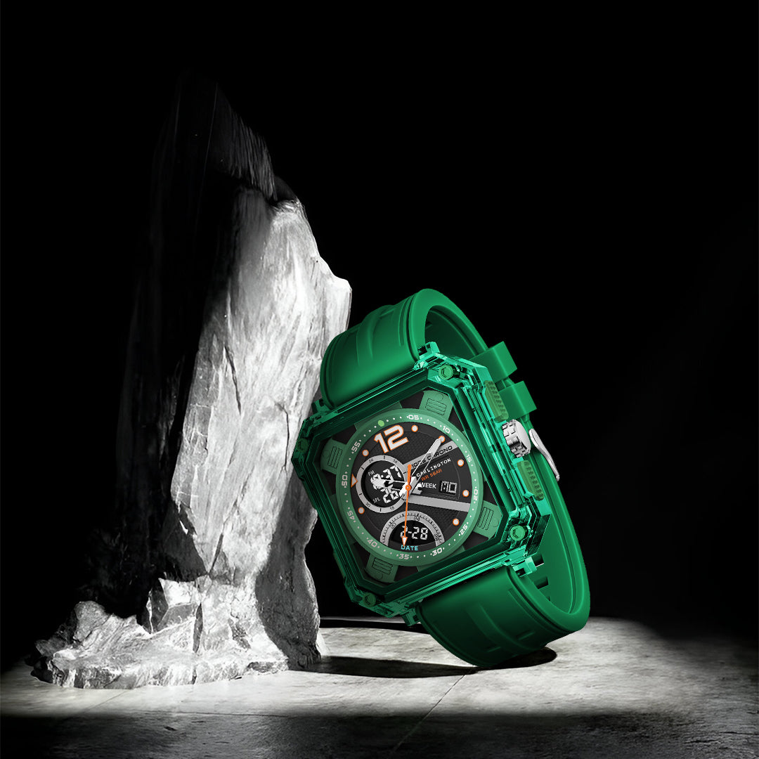 Carlington Velocity Series Analog-Digital Sports Watches for Men and Boys with Alarm, Stopwatch, Backlit Display, Dualtime, Silicone Rubber Strap, Water & Shock Resiatant - CT_8121