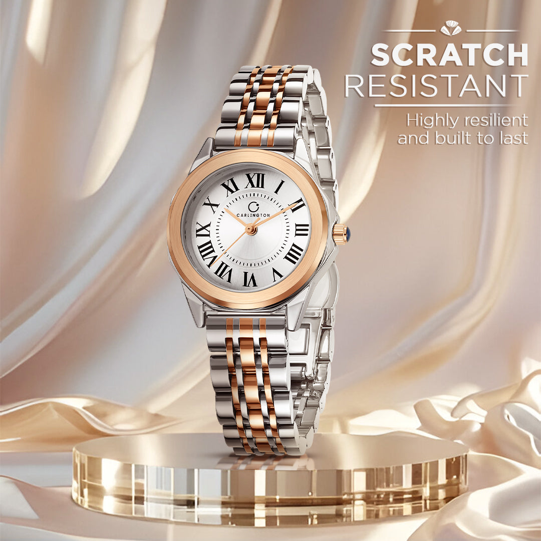 Carlington Diva Series Analog Women Wrist Watches with Stainless Steel Chain Strap | Premium Fashion Watches for Ladies | CT - 104