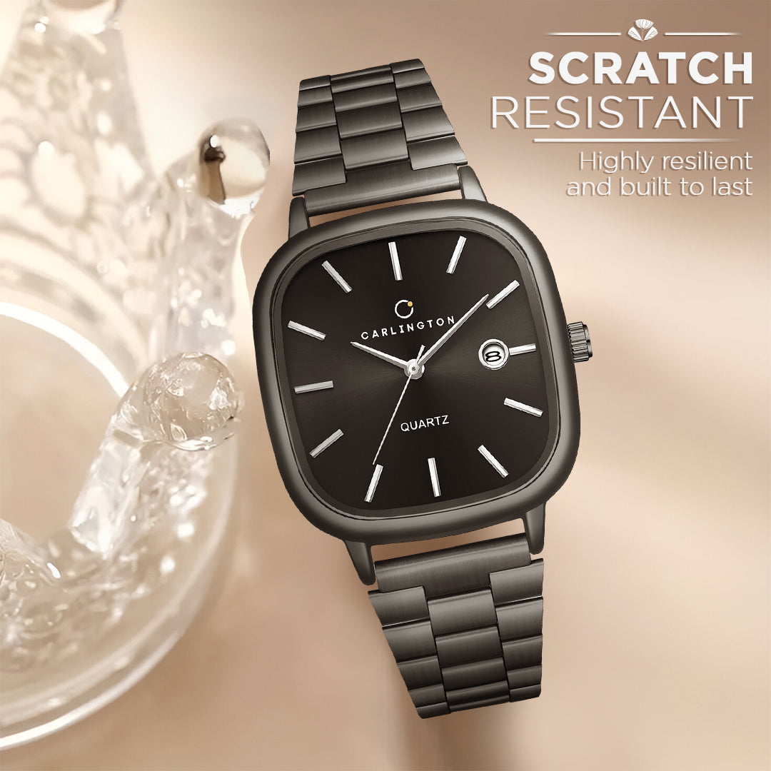 Carlington Classic Series Analog Men Wrist Watches with Stainless Steel Strap & Date Display | Premium Fashion Watches for Gents | CT - 5010