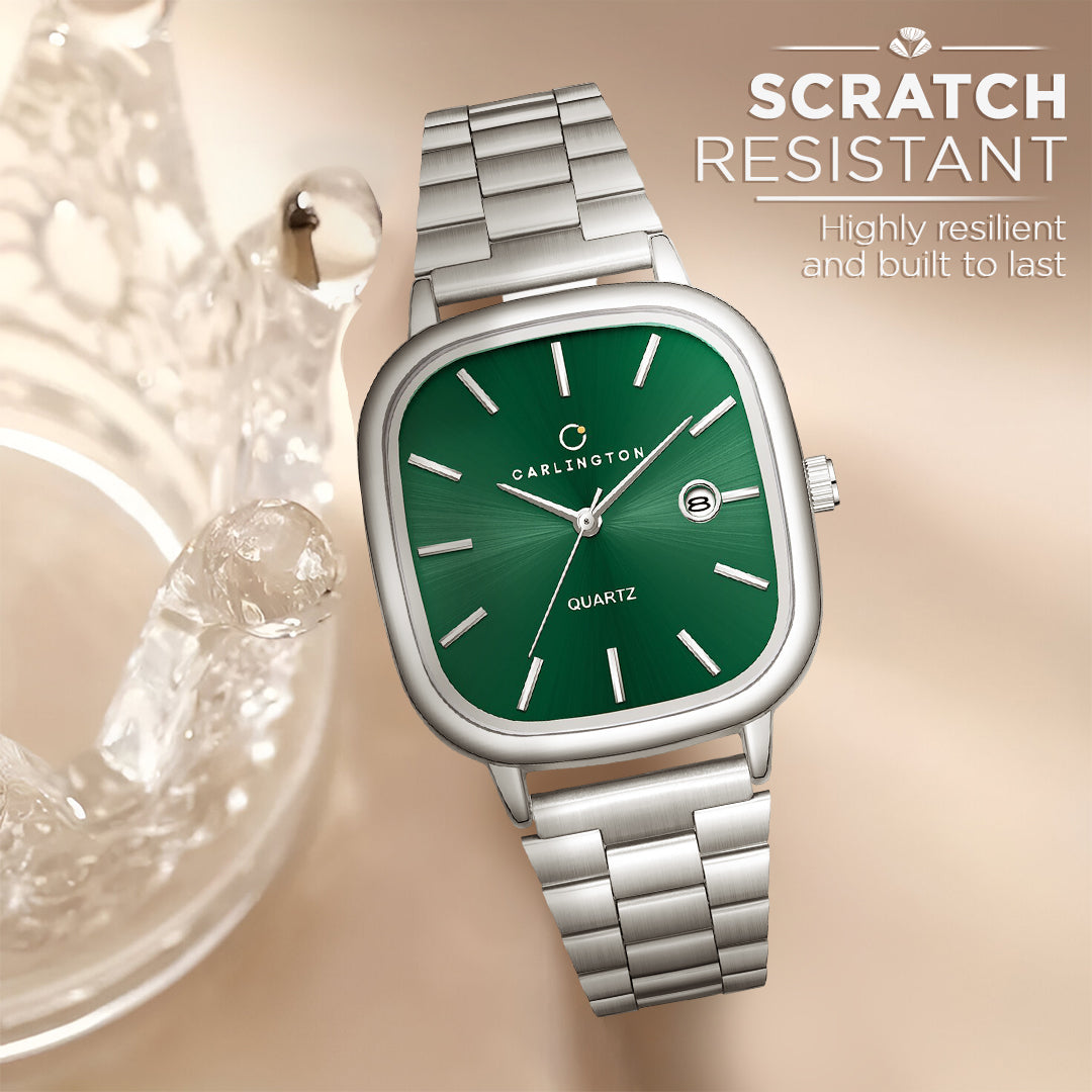 Carlington Classic Series Analog Men Wrist Watches with Stainless Steel Strap & Date Display | Premium Fashion Watches for Gents | CT - 5010