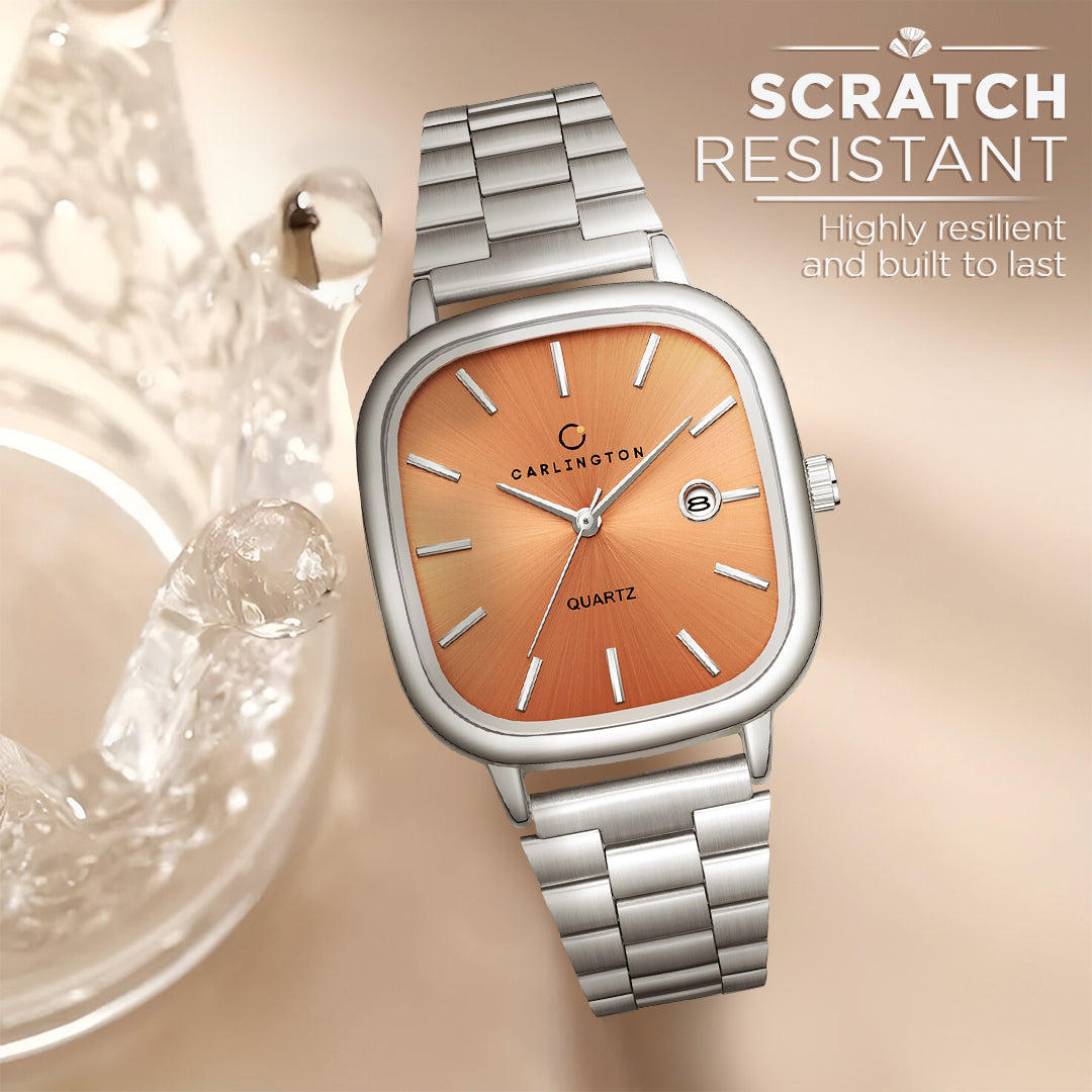 Carlington Classic Series Analog Men Wrist Watches with Stainless Steel Strap & Date Display | Premium Fashion Watches for Gents | CT - 5010