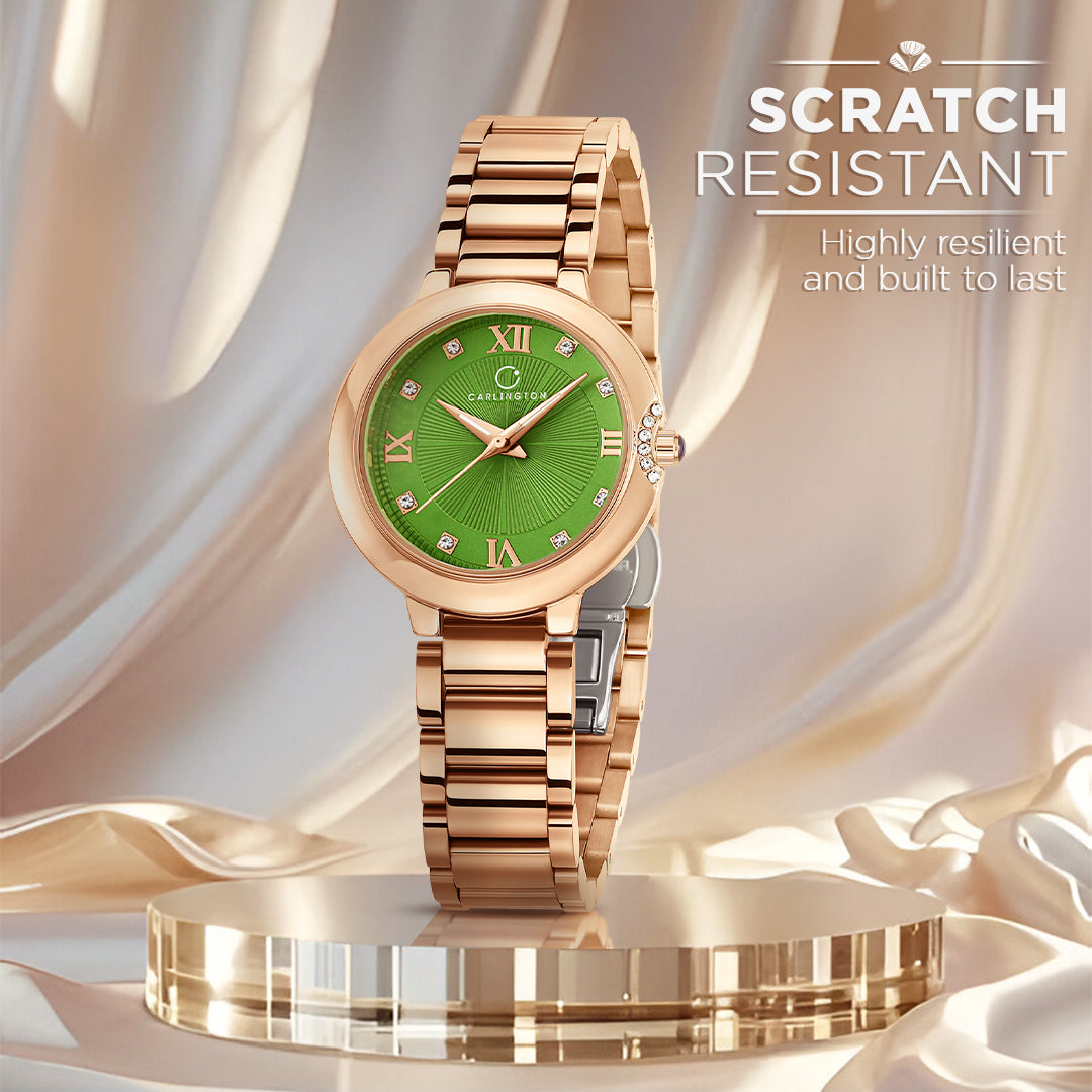 Carlington Diva Series Analog Women Wrist Watches with Stainless Steel Chain Strap | Premium Fashion Watches for Ladies | CT - 111