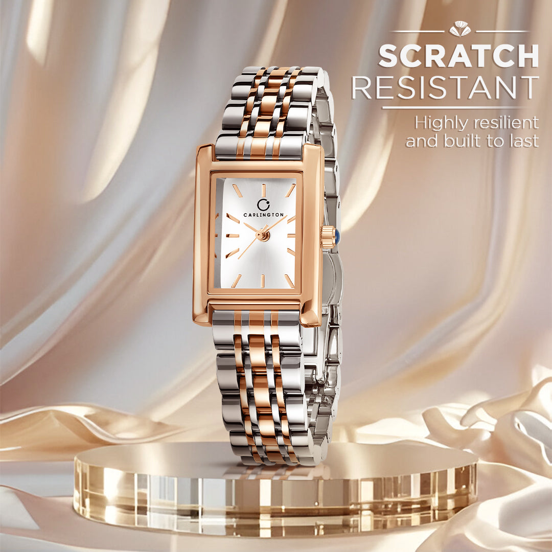 Carlington Diva Series Analog Women Wrist Watches with Stainless Steel Chain Strap | Premium Fashion Watches for Ladies | CT - 108