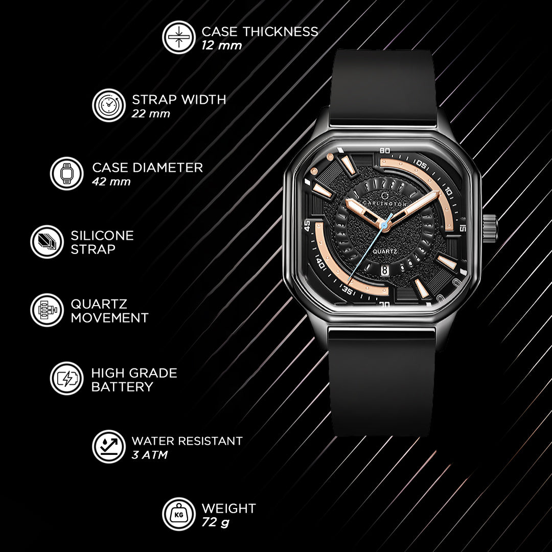 Carlington ASTRO 052 Premium Black – Premium Men's Analog Quartz Watch