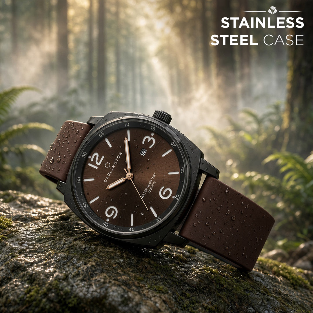 Carlington ASTRO 054 Subdued Brown – Premium Men's Chronograph-Style Analog Quartz Watch
