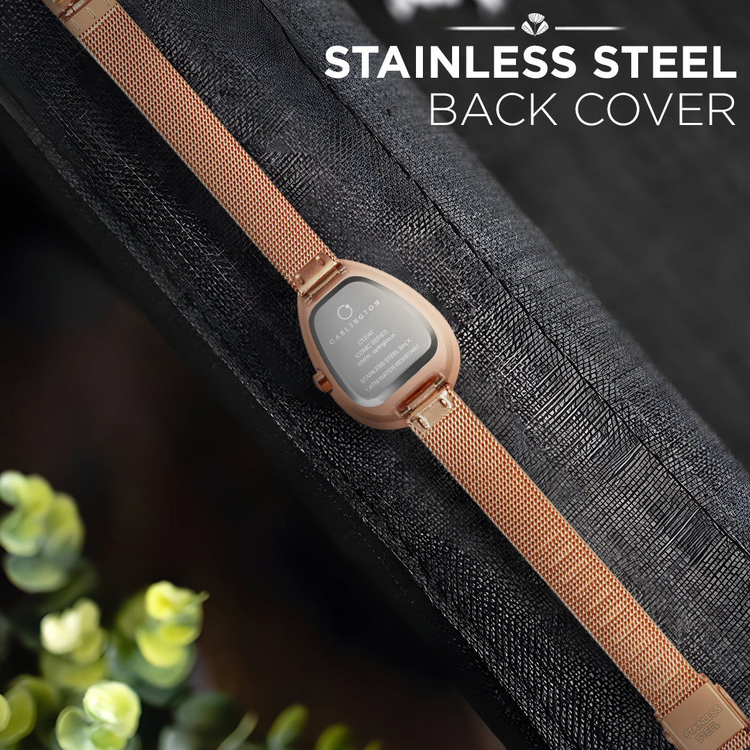 Iconic 2047 Rose Black Analog Womens Watch