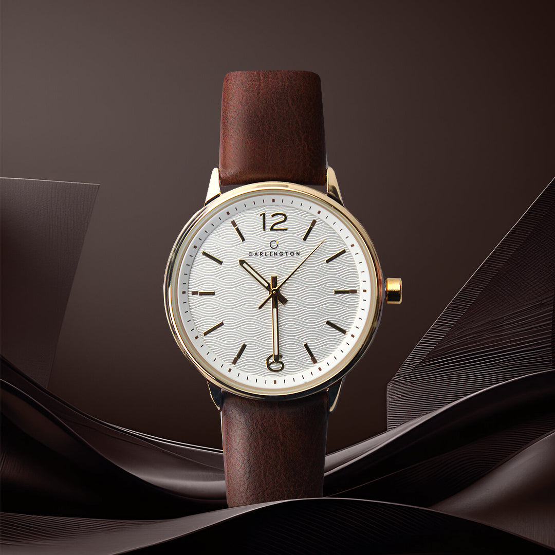 Carlington Aristocrat Series Analog Watches for Men with Premium Leather Strap - CT 1071