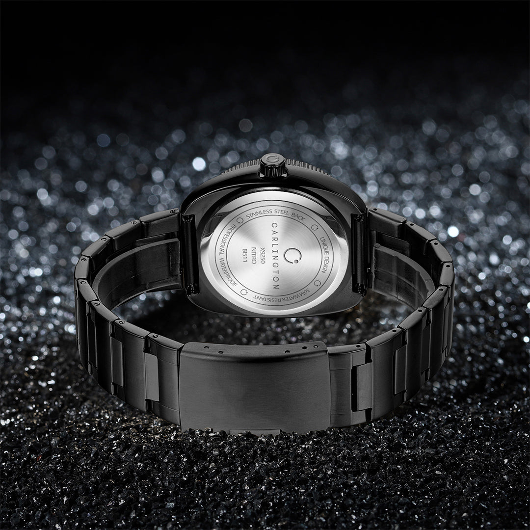 Carlington Nitro Analog Men’s Stainless Steel Strap Wrist Watch | Quartz Movement | Water & Shock Resistant Watch for Men | Casual & Formal Wear - CT_9250