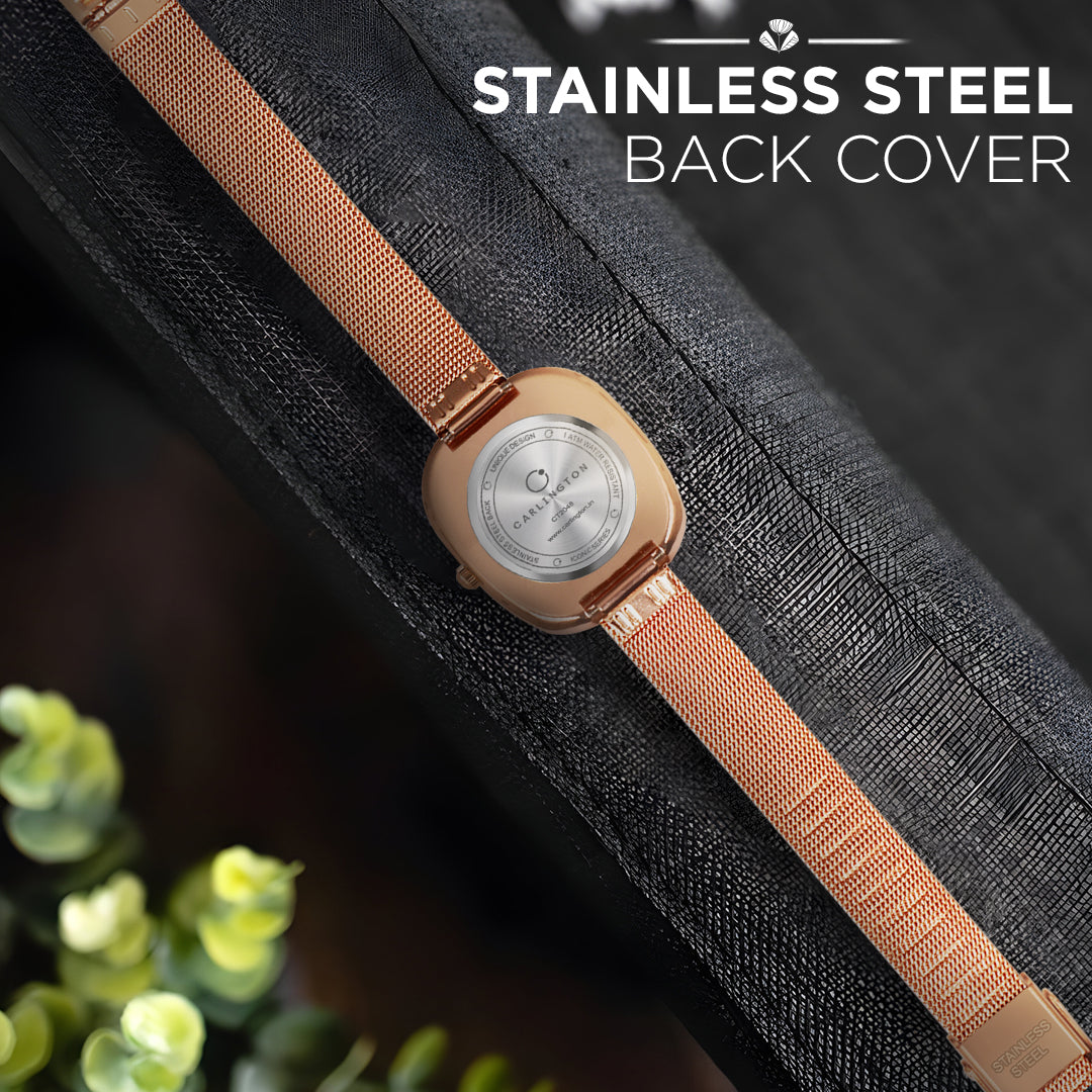 Carlington Iconic 2048 Analog Watches for Women with Premium mesh Strap, Scratch-Resistant Dial, and Water-Resistant Body – Elegant Watches for Women and Girls