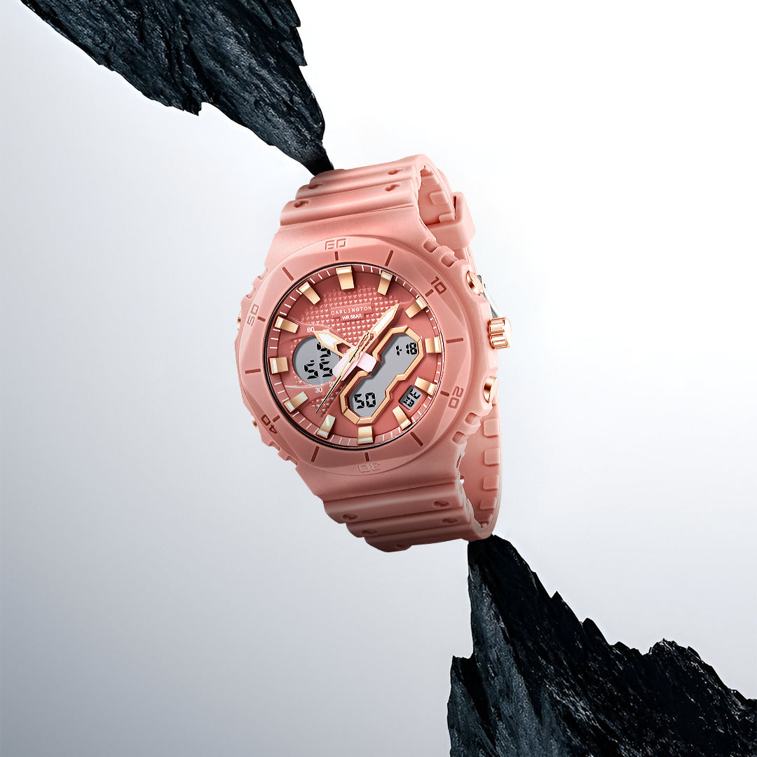 Carlington Velocity Series Analog-Digital Sports Watches for Men and Boys with Alarm, Stopwatch, Backlit Display, Dualtime, Silicone Rubber Strap, Water & Shock Resiatant - CT_8120