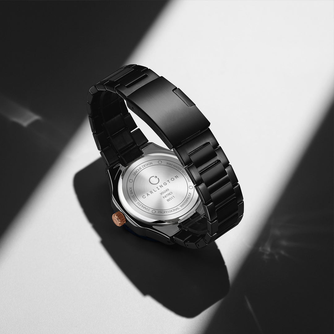 Carlington Nitro Analog Men’s Stainless Steel Strap Wrist Watch | Quartz Movement | Water & Shock Resistant Watch for Men | Casual & Formal Wear - CT_9249
