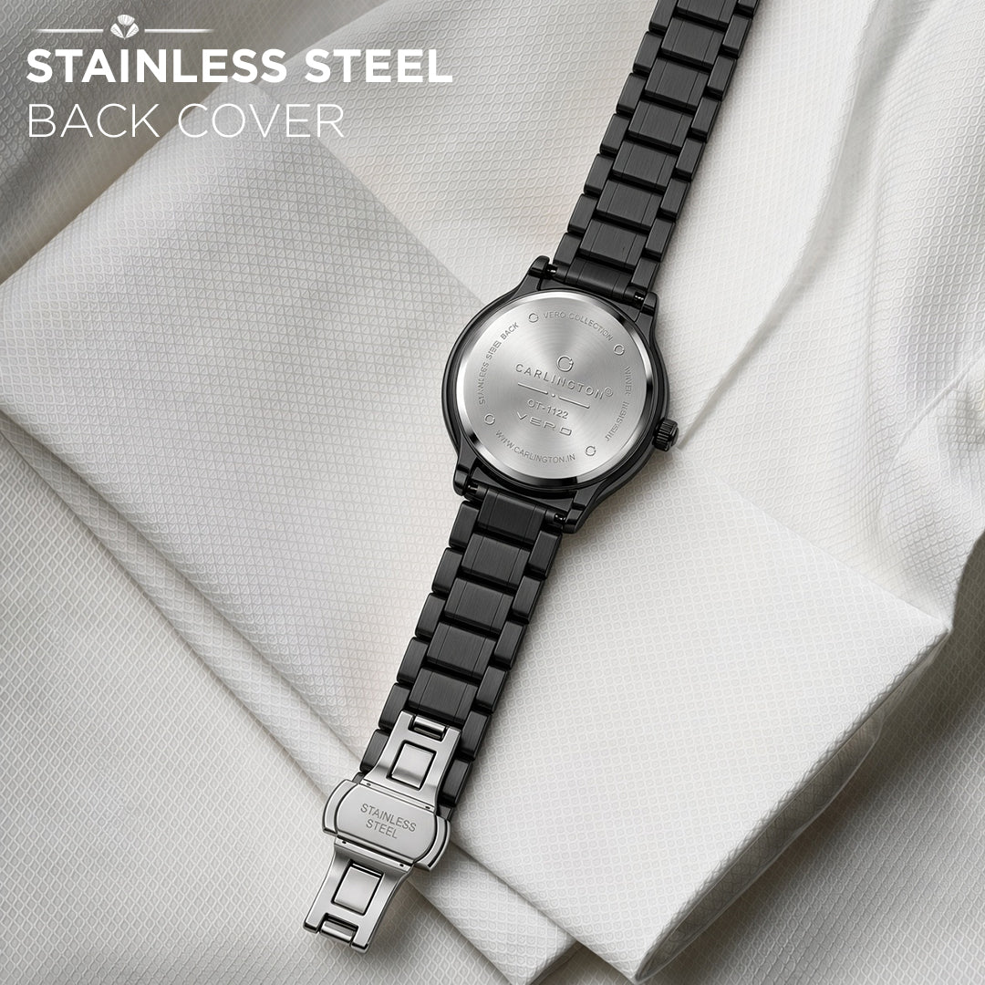 Carlington Vero Series Slim Analog Wrist Watches Stainless Steel Strap for Men CT1122