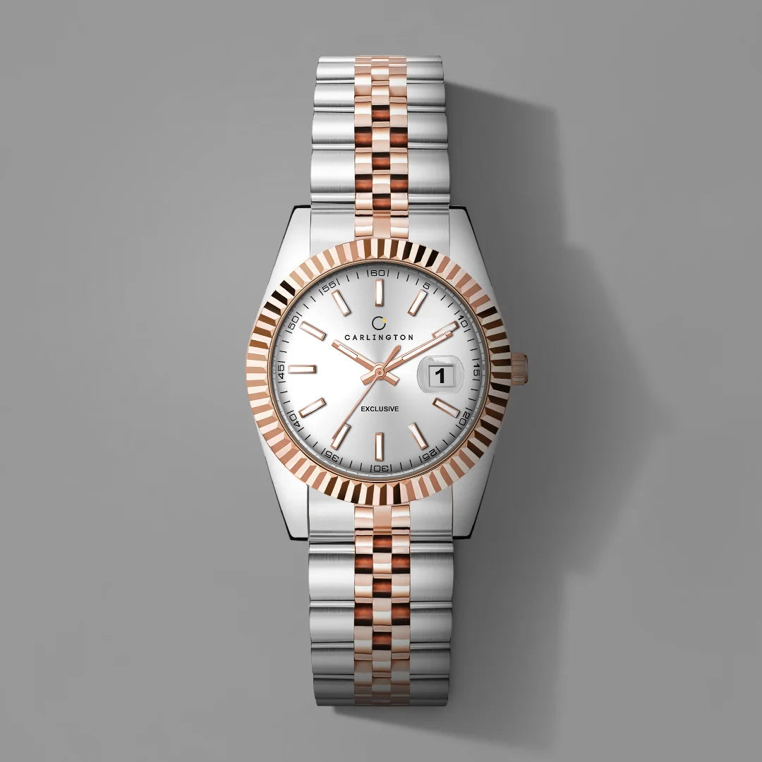 Exclusive 8811 Two Tone Silver  Ladies Analog Watch