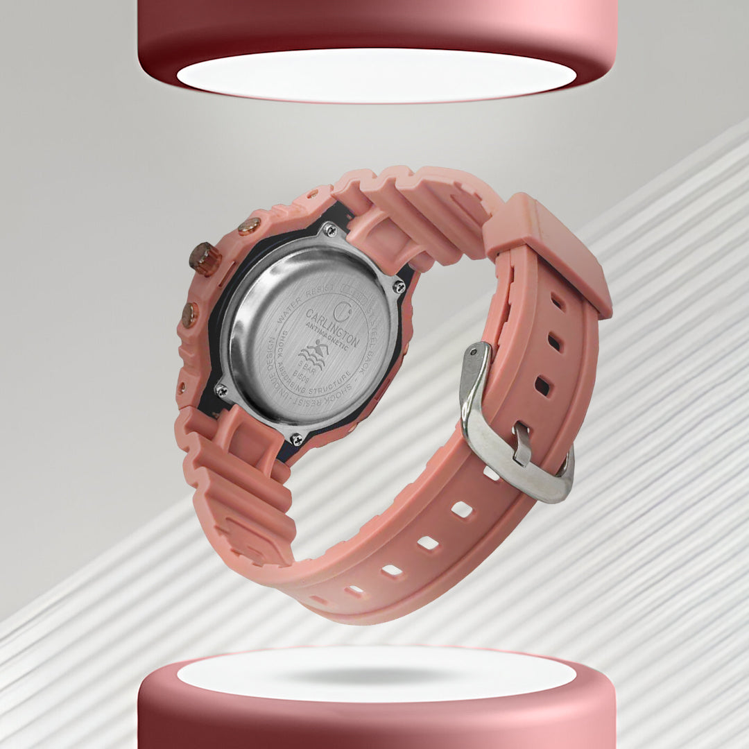 Carlington Velocity Series Analog-Digital Sports Watches for Men and Boys with Alarm, Stopwatch, Backlit Display, Dualtime, Silicone Rubber Strap, Water & Shock Resiatant - CT_8120