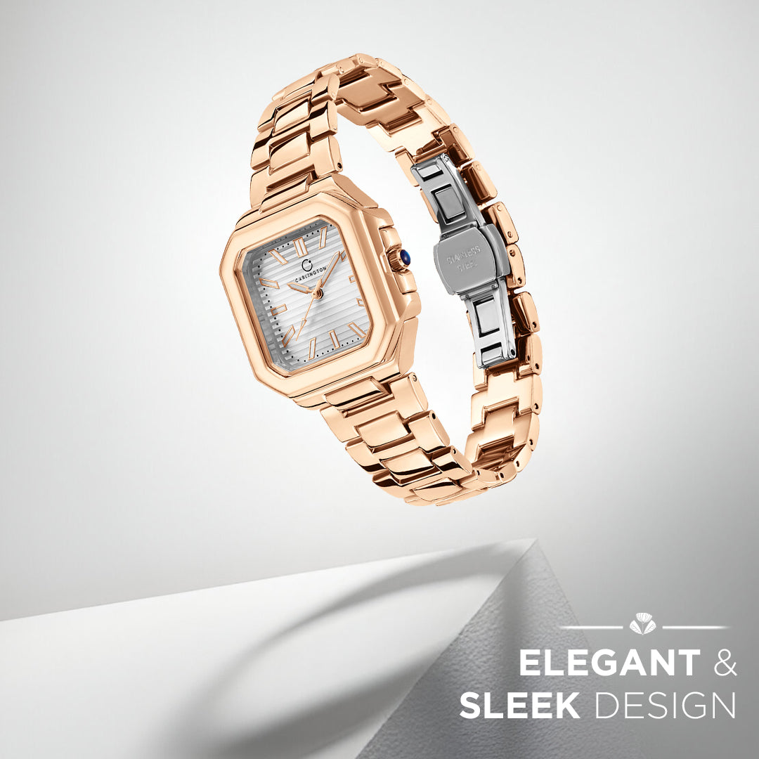 Carlington Diva Series Analog Women Wrist Watches with Stainless Steel Chain Strap | Premium Fashion Watches for Ladies | CT - 103