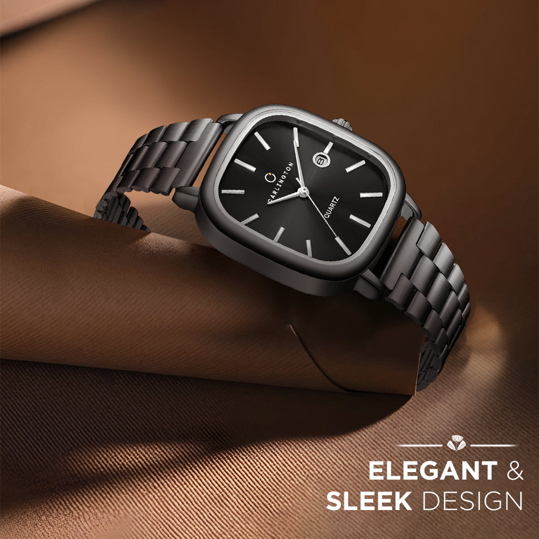 Carlington Classic Series Analog Men Wrist Watches with Stainless Steel Strap & Date Display | Premium Fashion Watches for Gents | CT - 5010