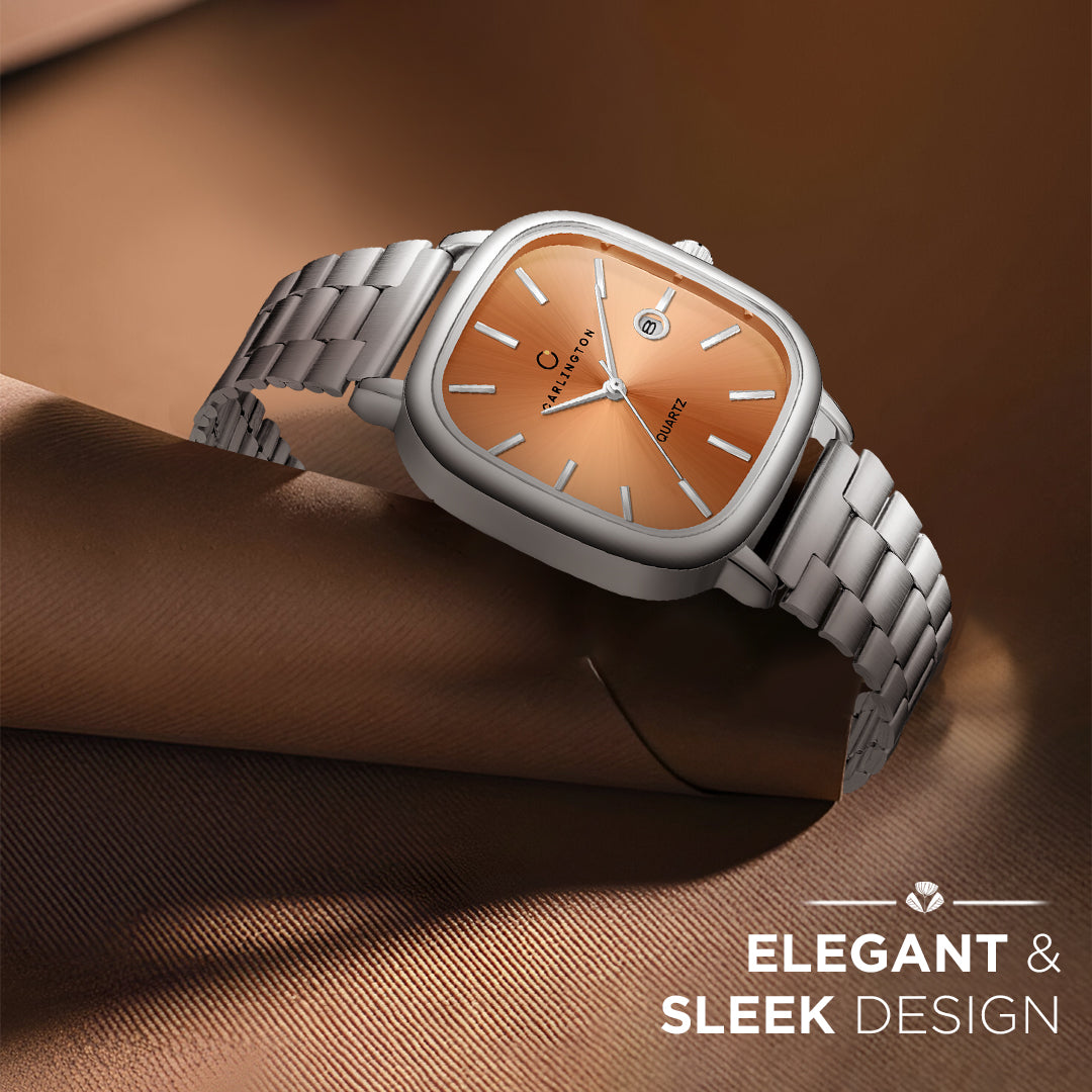 Carlington Classic Series Analog Men Wrist Watches with Stainless Steel Strap & Date Display | Premium Fashion Watches for Gents | CT - 5010