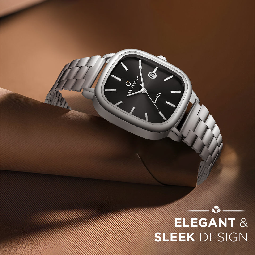 Carlington Classic Series Analog Men Wrist Watches with Stainless Steel Strap & Date Display | Premium Fashion Watches for Gents | CT - 5010