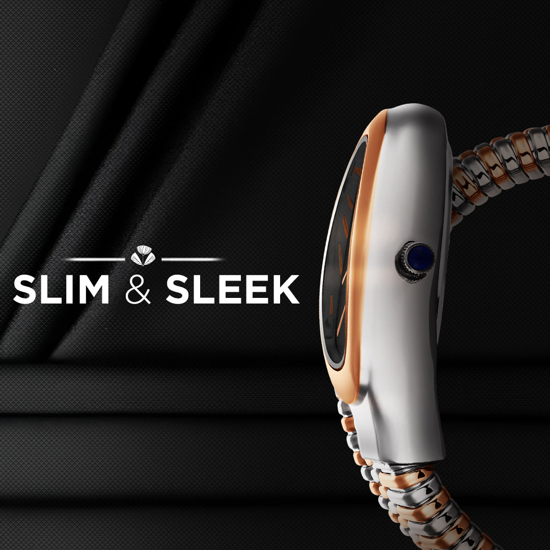 Carlington Elegant Snake Band Analog Women's Watch – Premium Stainless Steel Strap, Oval Designer Dial, Water-Resistant Ladies Watch for Party & Casual Wear Premium Gift Watch for Women