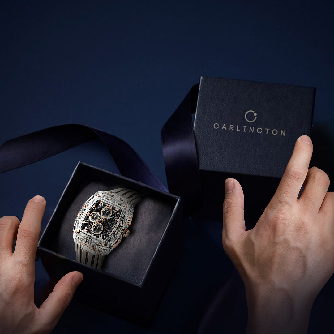 Carlington Nitro Analog Chronograph Men’s Polyurethane Strap Wrist Watch | Quartz Movement | Water & Shock Resistant Watch for Men | Casual & Formal Wear - CT_7105