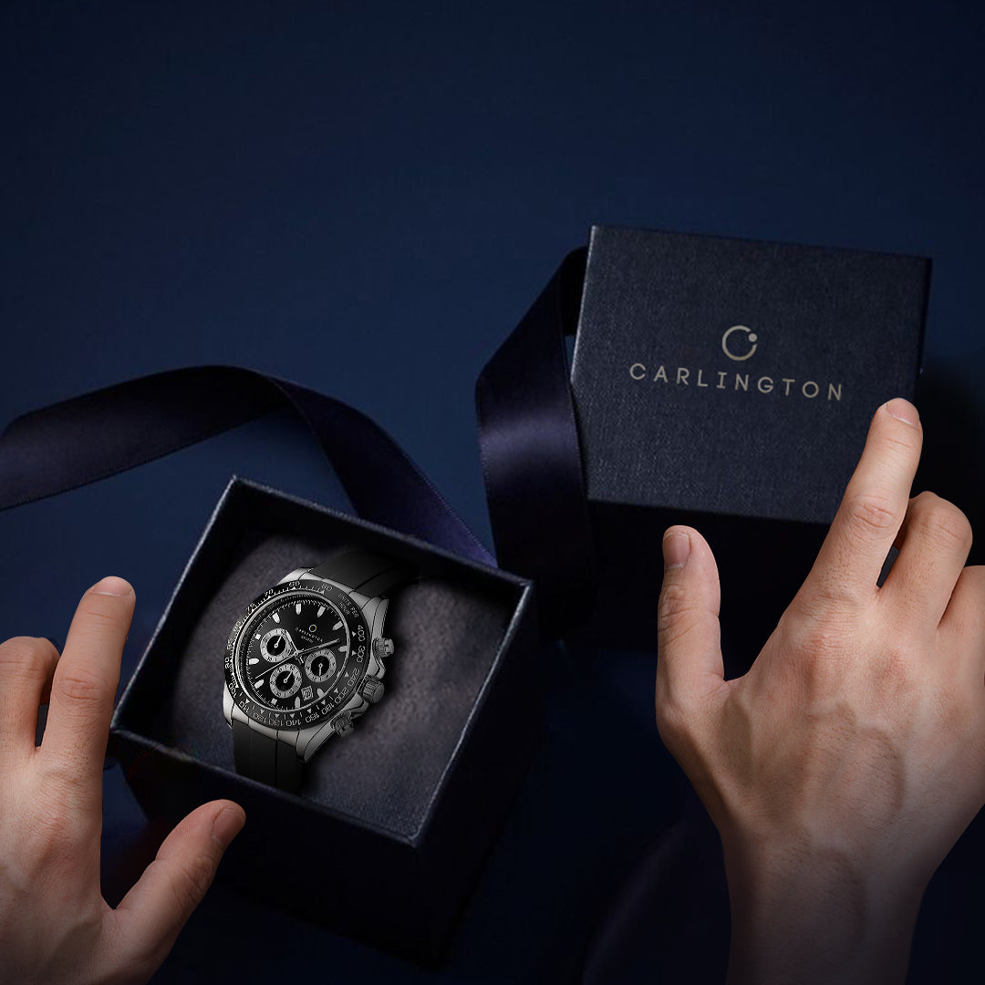 Carlington Nitro Analog Chronograph Men’s Polyurethane Strap Wrist Watch | Quartz Movement | Water & Shock Resistant Watch for Men | Casual & Formal Wear - CT_8054