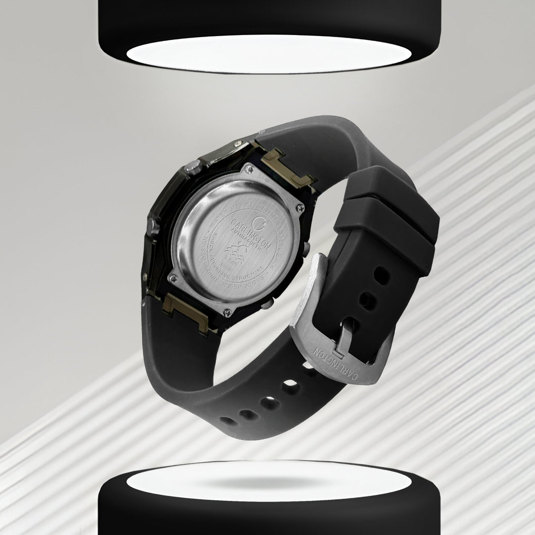 Carlington Velocity Series Analog-Digital Sports Watches for Men and Boys with Alarm, Stopwatch, Backlit Display, Dualtime, Silicone Rubber Strap, Water & Shock Resiatant - CT_8088