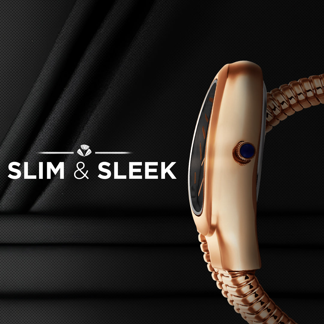 Carlington Elegant Snake Band Analog Women's Watch – Premium Stainless Steel Strap, Oval Designer Dial, Water-Resistant Ladies Watch for Party & Casual Wear Premium Gift Watch for Women