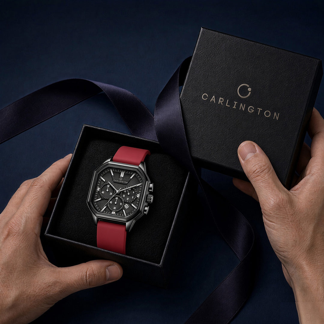 Carlington ASTRO 053 Fashion Red – Premium Men's Chronograph-Style Analog Quartz Watch