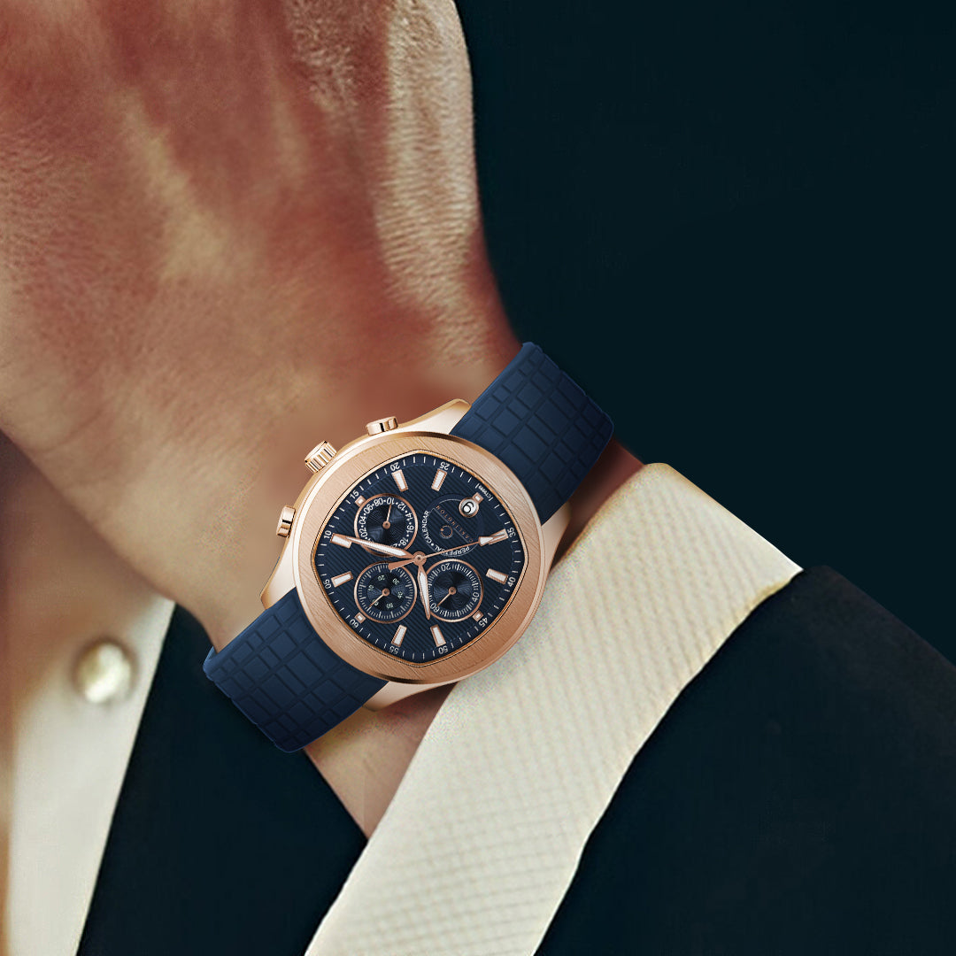 Carlington Legacy Series Analog Wrist Watches with Chronograph & Silicone Strap for Men - CT 9999