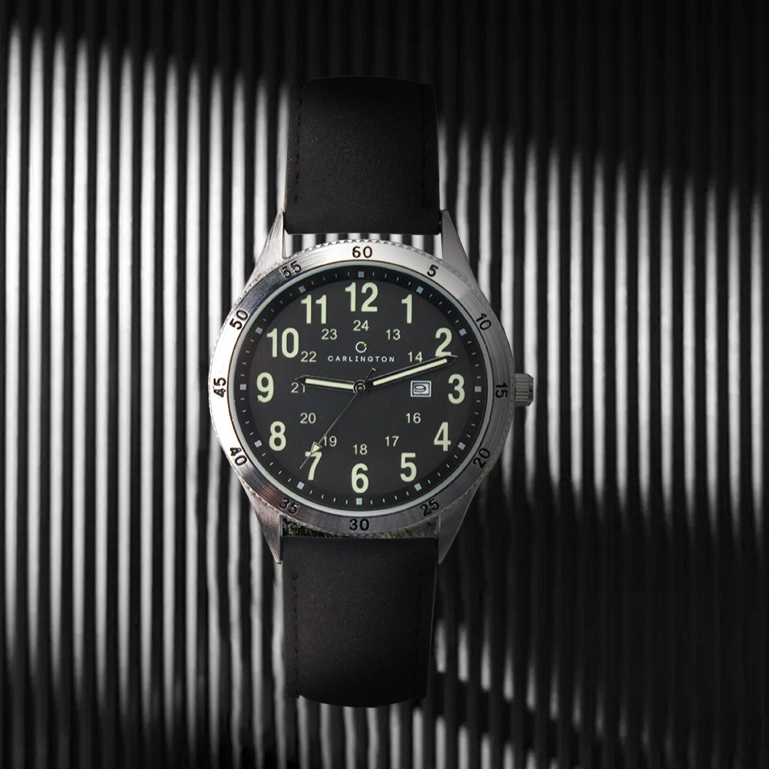 Carlington Aristocrat Series Analog Date Watches for Men with Premium Leather Strap - CT 1076