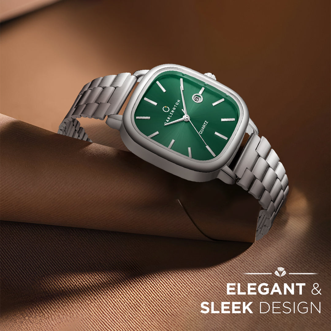 Carlington Classic Series Analog Men Wrist Watches with Stainless Steel Strap & Date Display | Premium Fashion Watches for Gents | CT - 5010