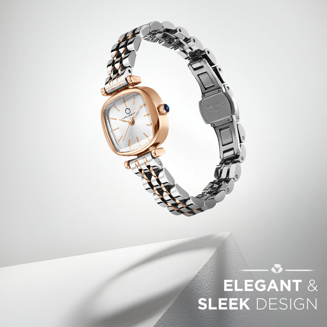 Carlington Diva Series Analog Women Wrist Watches with Stainless Steel Chain Strap | Premium Fashion Watches for Ladies | CT - 106