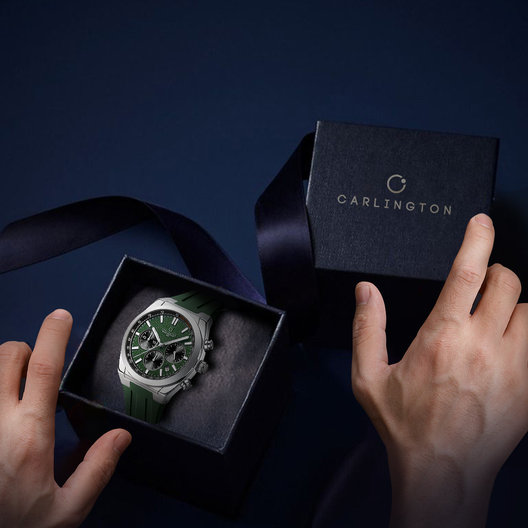 Carlington Nitro Analog Chronograph Men’s Polyurethane Strap Wrist Watch | Quartz Movement | Water & Shock Resistant Watch for Men | Casual & Formal Wear - CT_8080