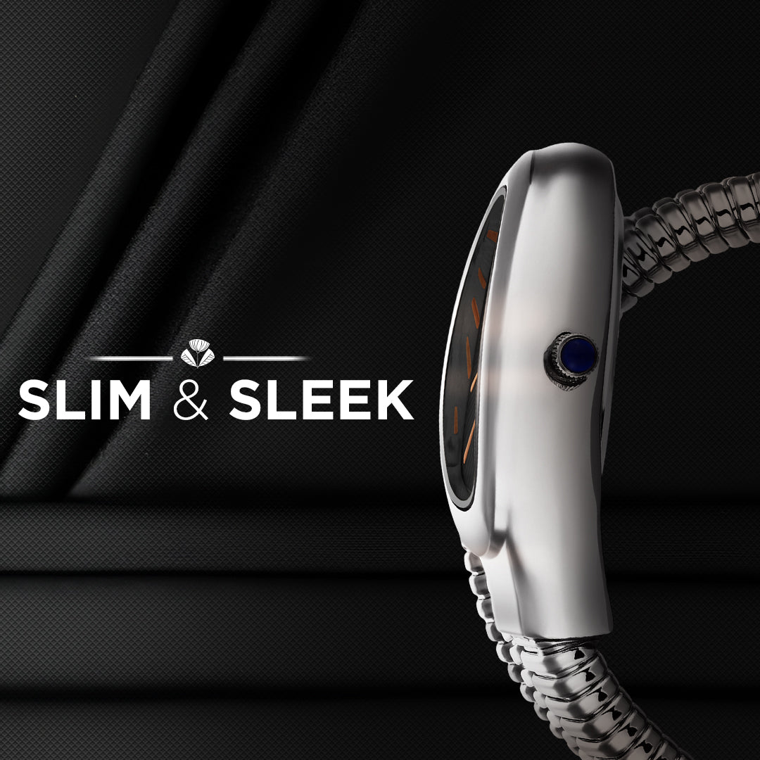 Carlington Elegant Snake Band Analog Women's Watch – Premium Stainless Steel Strap, Oval Designer Dial, Water-Resistant Ladies Watch for Party & Casual Wear Premium Gift Watch for Women