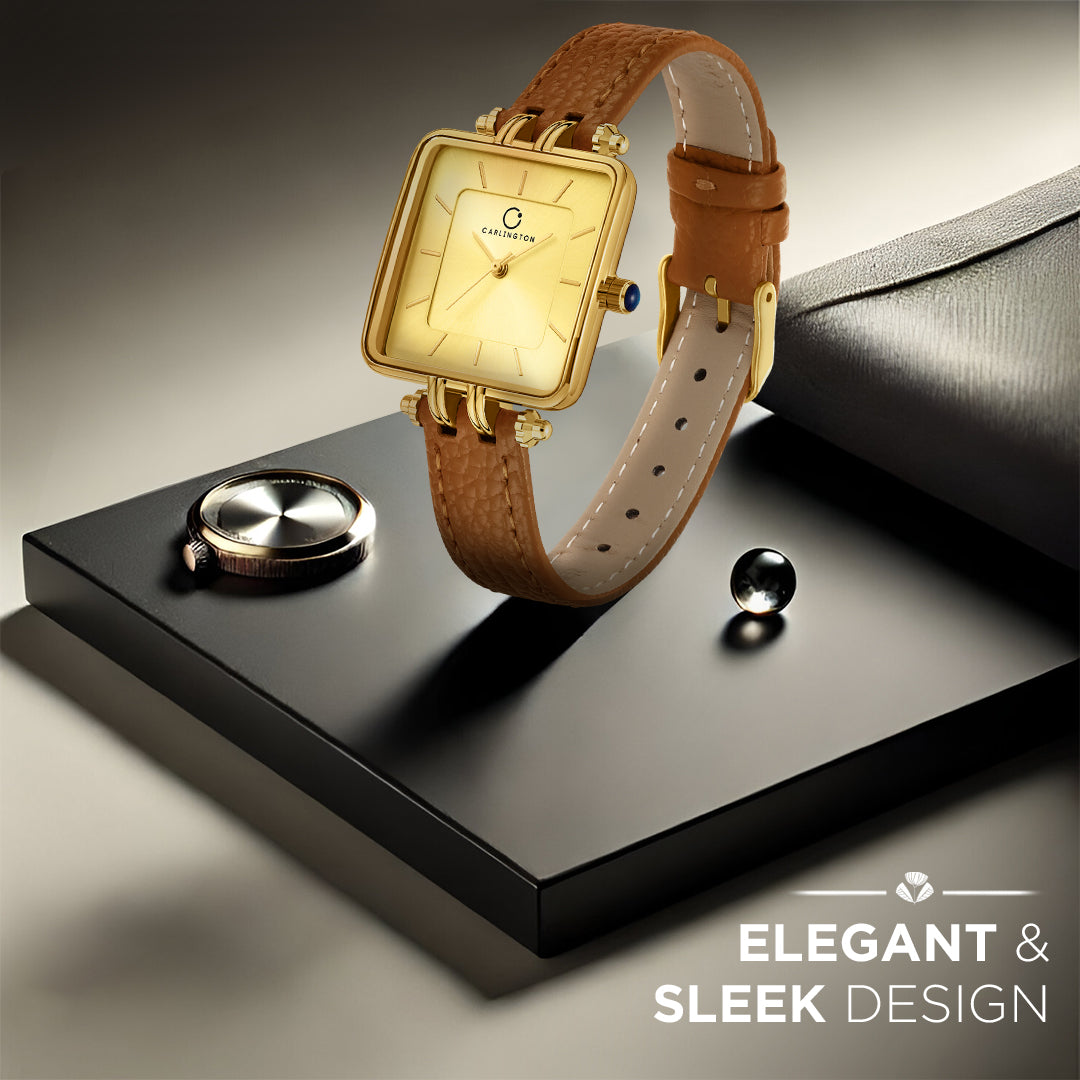 Carlington Aura Series Analog Women Wrist Watches with Premium Leather Belt Strap Fashion Watches for Ladies - CT_209