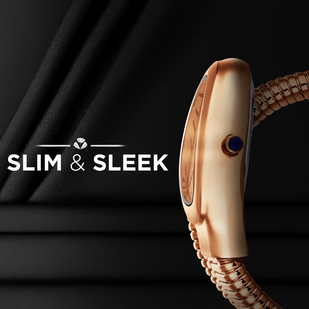 Carlington Elegant Snake Band Analog Women's Watch – Premium Stainless Steel Strap, Oval Designer Dial, Water-Resistant Ladies Watch for Party & Casual Wear Premium Gift Watch for Women