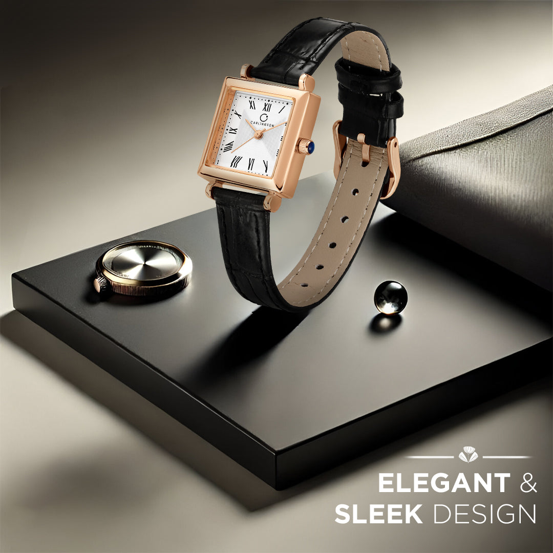 Carlington Aura Series Analog Women Wrist Watches with Premium Leather Belt Strap | Premium Fashion Watches for Ladies | CT - 205