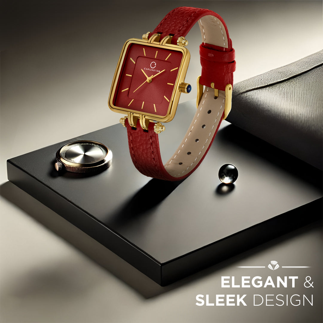 Carlington Aura Series Analog Women Wrist Watches with Premium Leather Belt Strap Fashion Watches for Ladies - CT_209