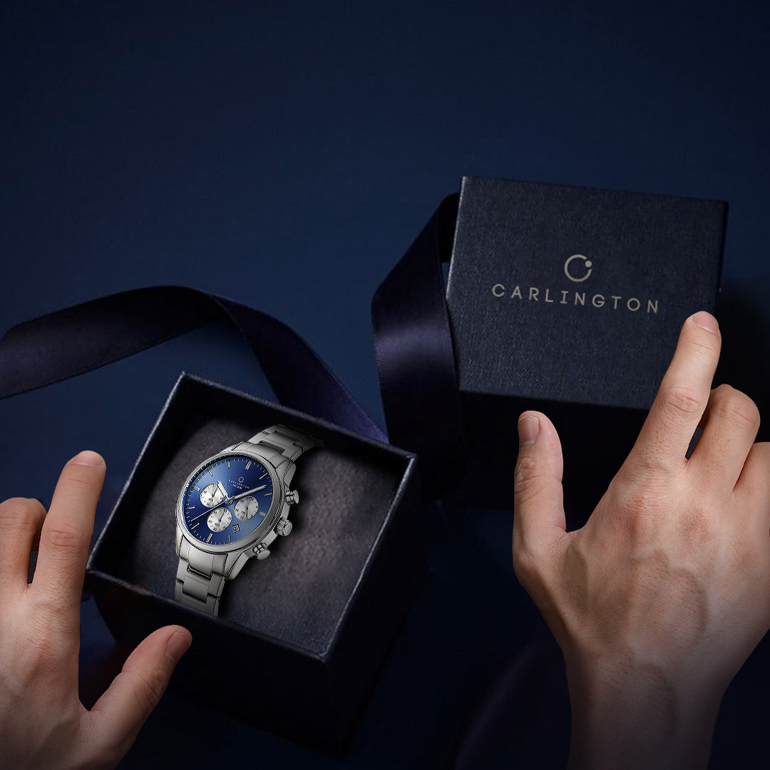 Carlington Nitro Analog Chronograph Men’s Stainless Steel Strap Wrist Watch | Quartz Movement | Water & Shock Resistant Watch for Men | Casual & Formal Wear - CT_8076