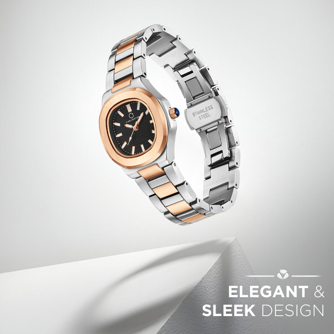 Carlington Diva Series Analog Women Wrist Watches with Stainless Steel Chain Strap | Premium Fashion Watches for Ladies | CT - 102